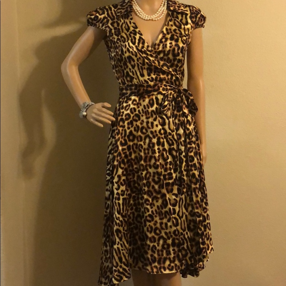 Leopard wrap dress